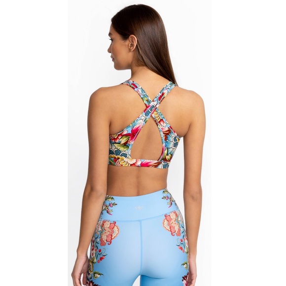 NWT Johnny Was Blu Cross Back Sports Bra - Picture 2 of 5